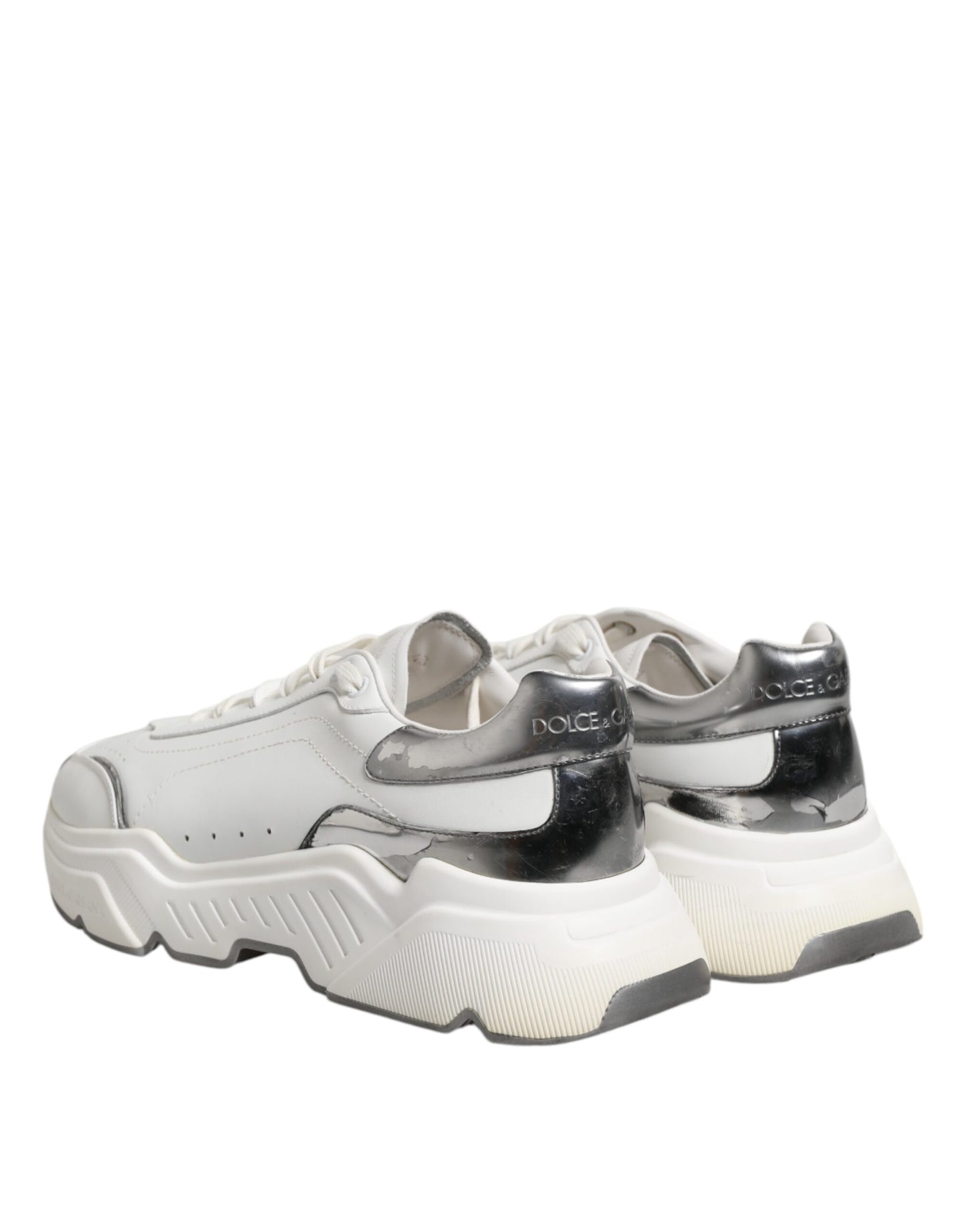 White Daymaster Leather Low Top Sneakers Shoes