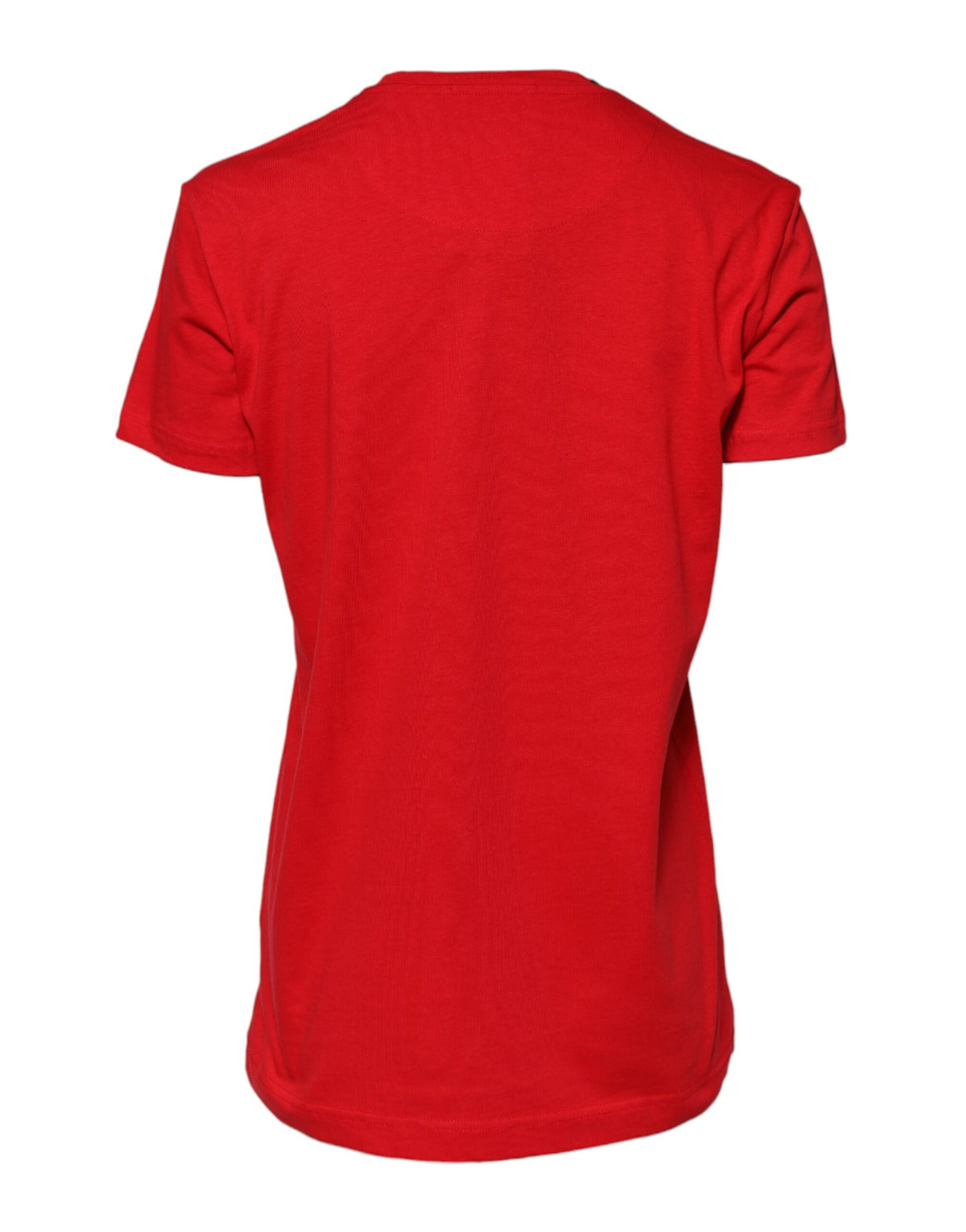 Red Plain Short Sleeve Crew Neck Top T-shirt