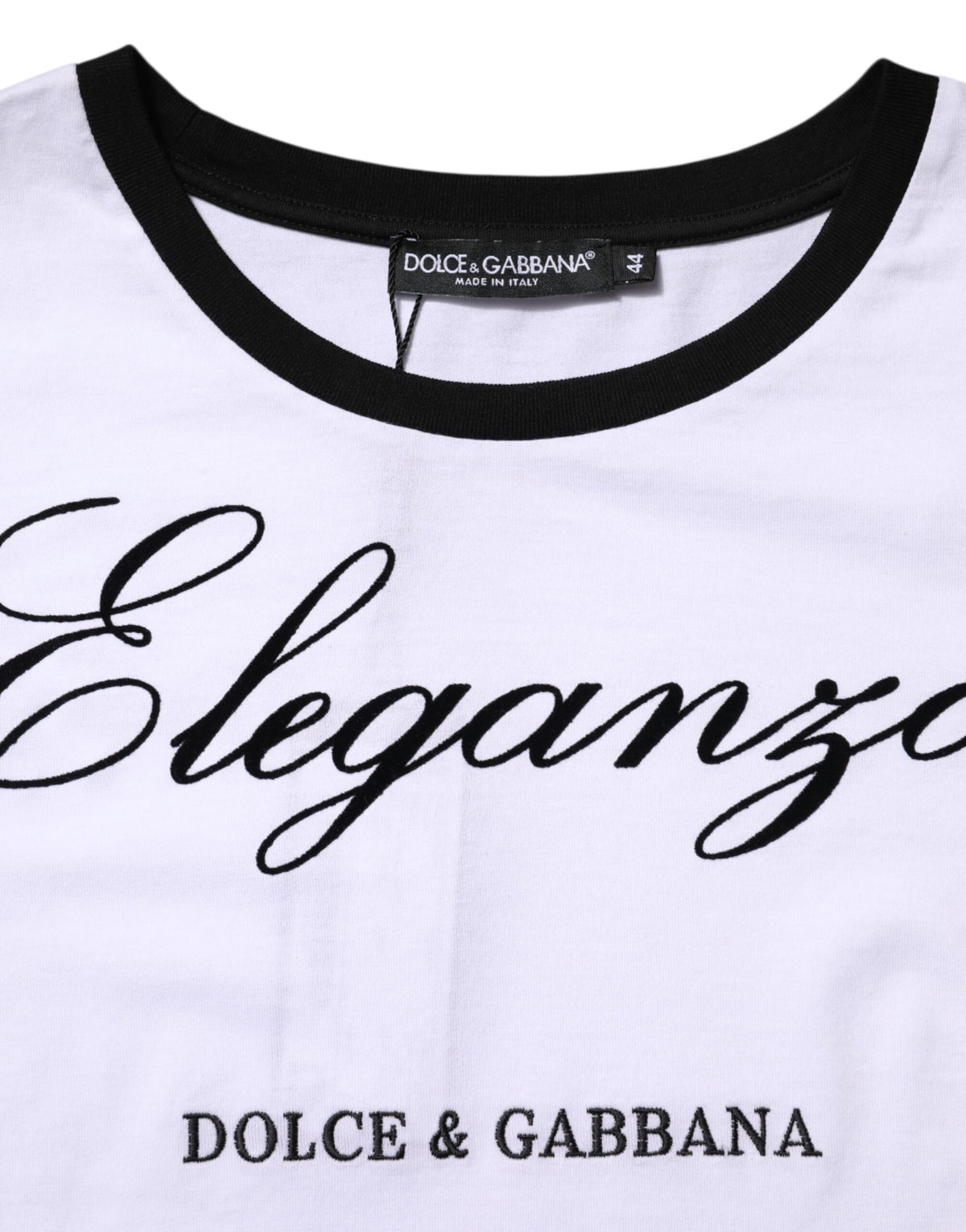 White Eleganza Cotton Crew Neck Tee T-shirt