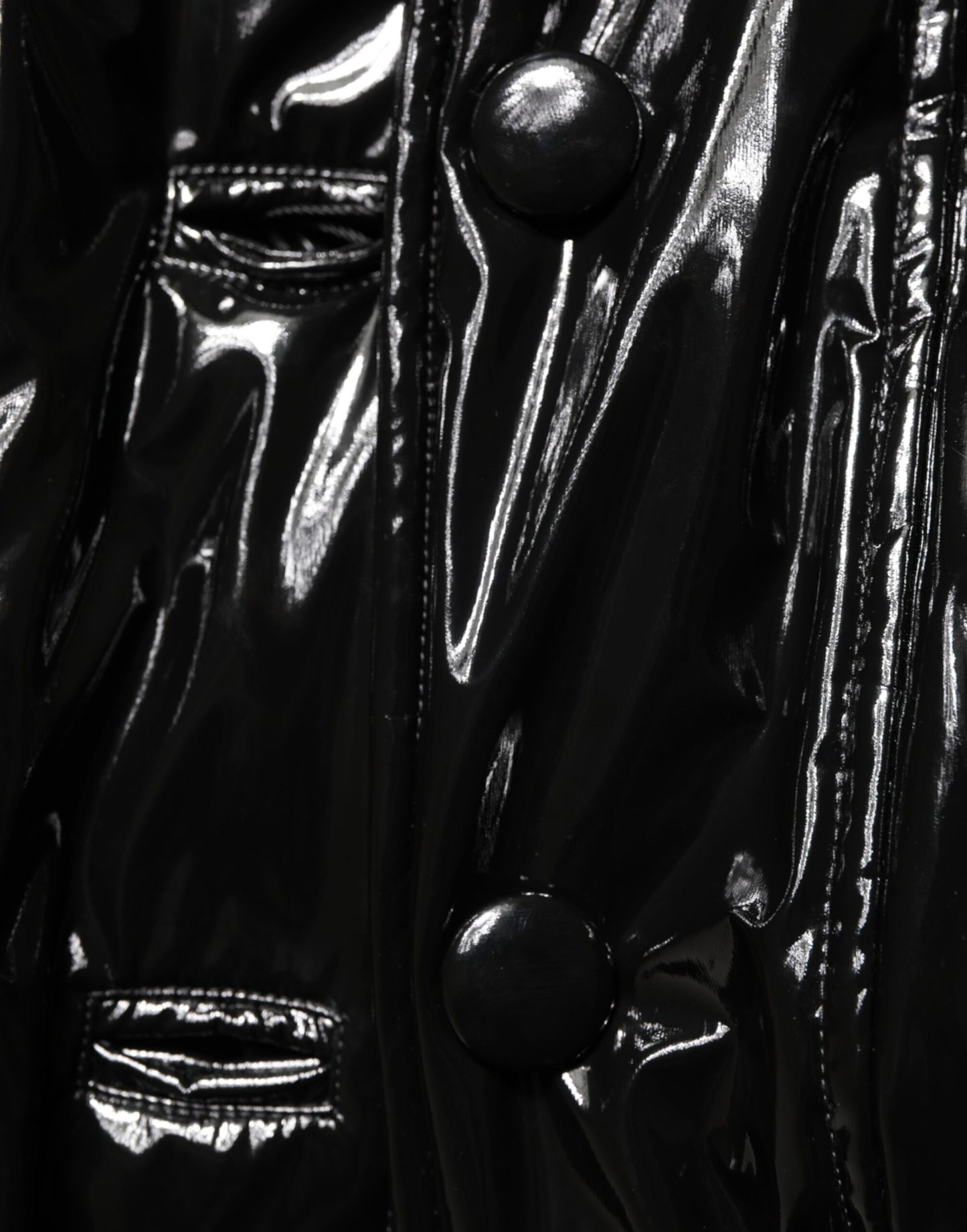 Polyester Black Quilted Puffer Coat Jacket