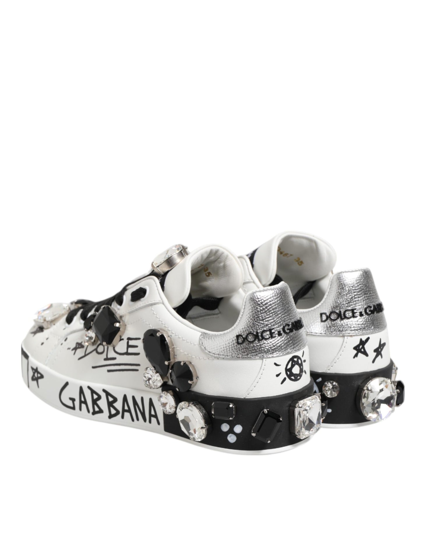 White Portofino Crystal Sneakers Shoes
