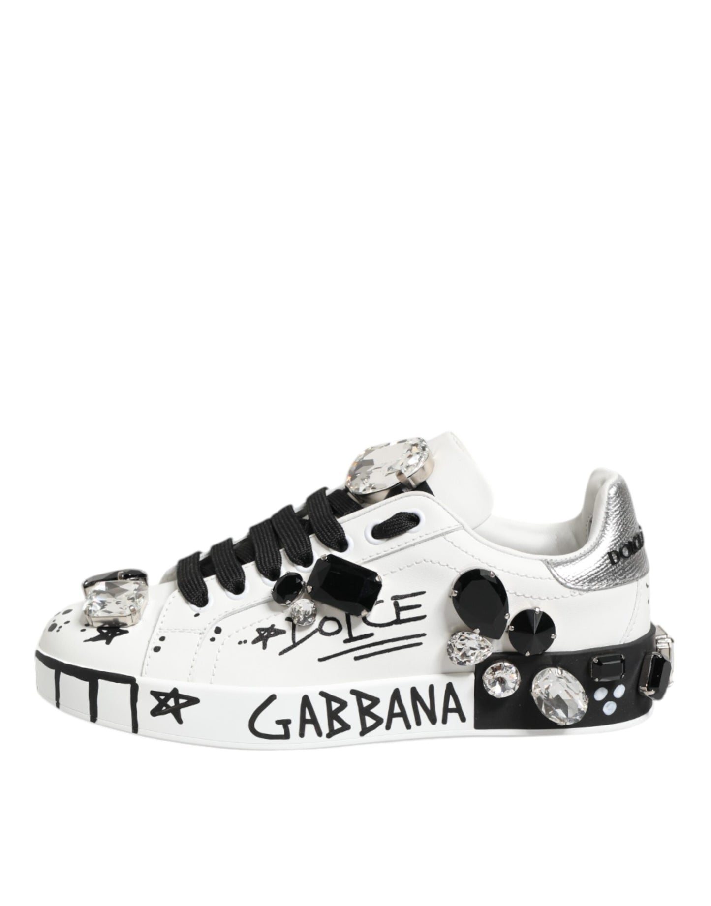 White Portofino Crystal Sneakers Shoes