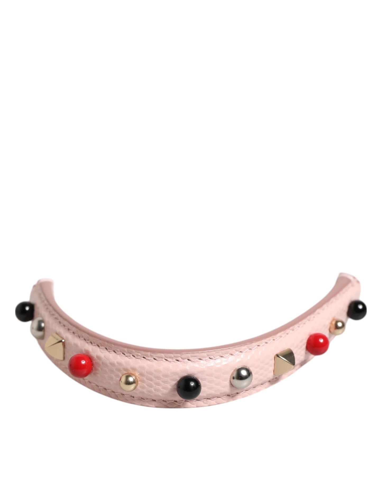 Light Pink Embellished Leather Bag Handle Shoulder Strap