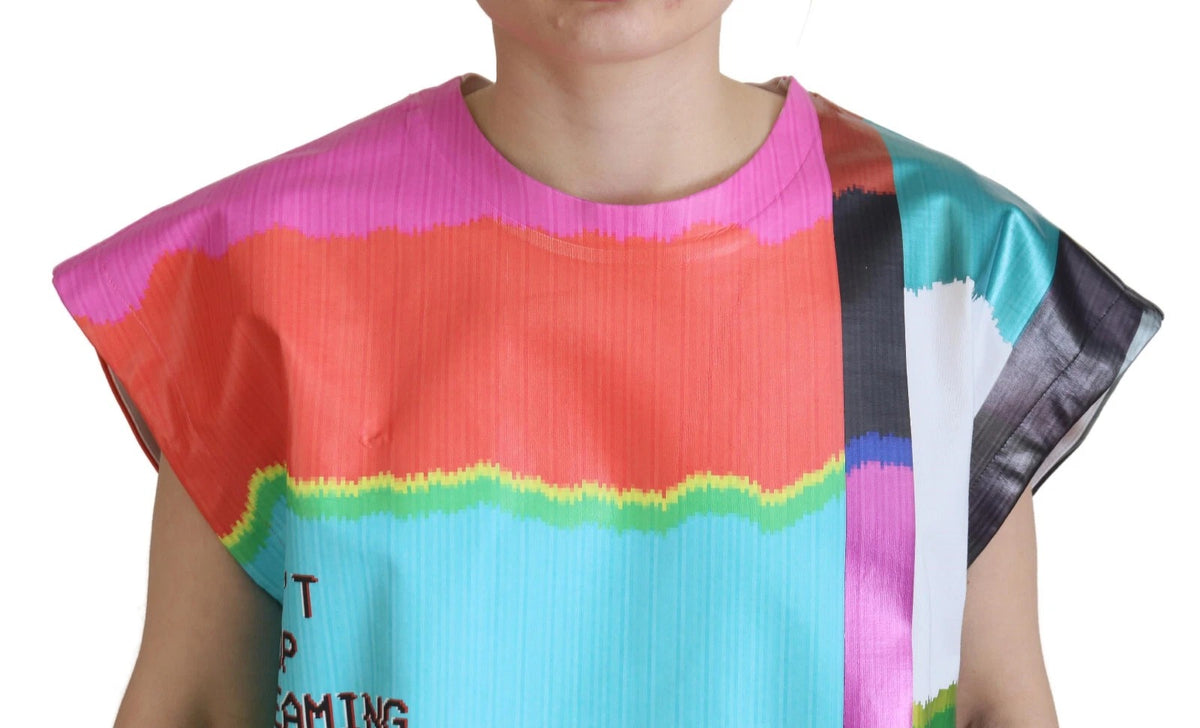 Multicolor Print Blouse Cotton Tank TV Print T-shirt