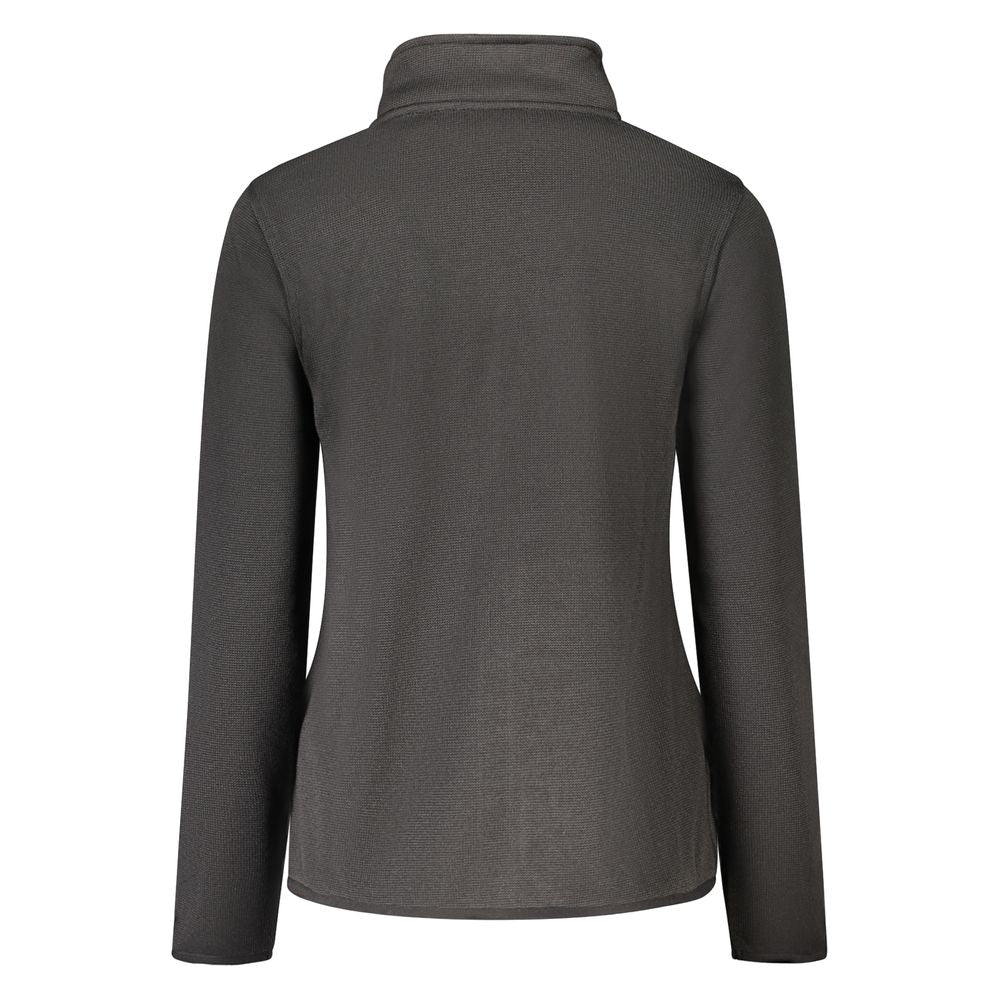 Black Polyester Women Sweatshirt