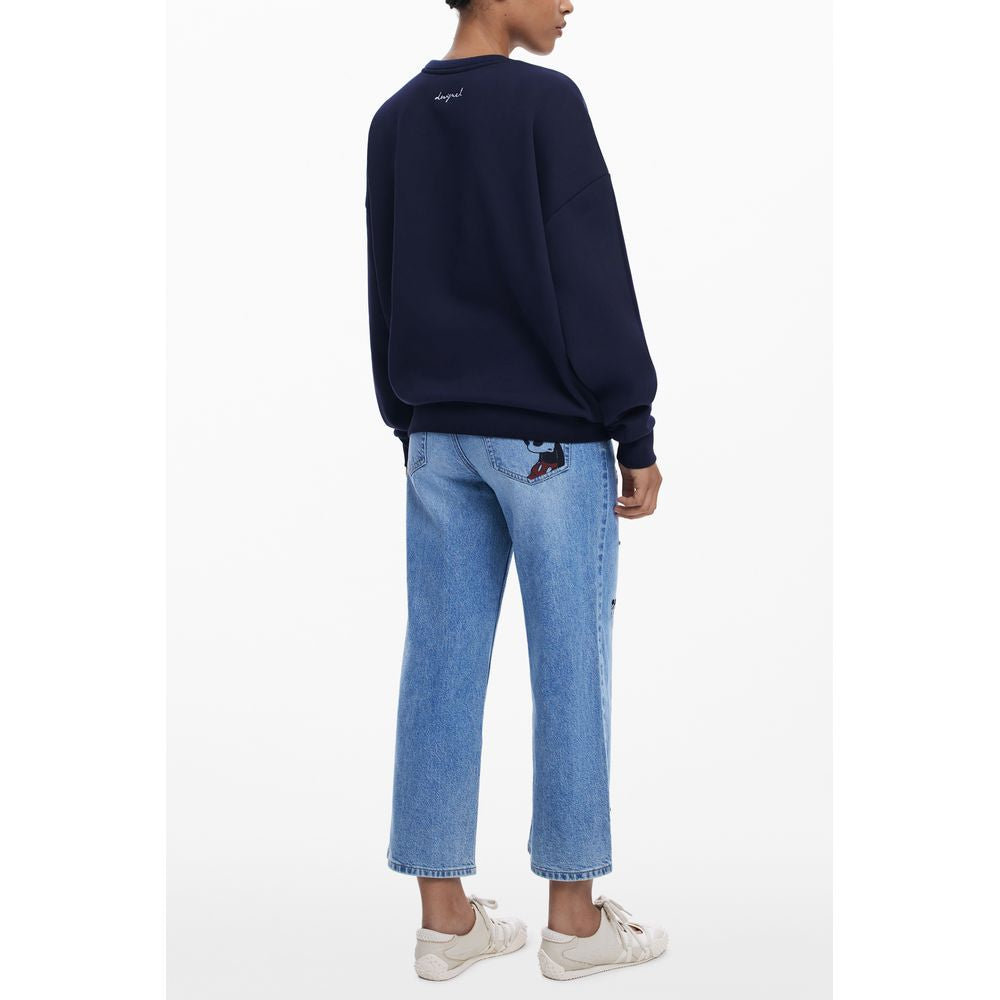 Blu Cotton Women Sweatshirt