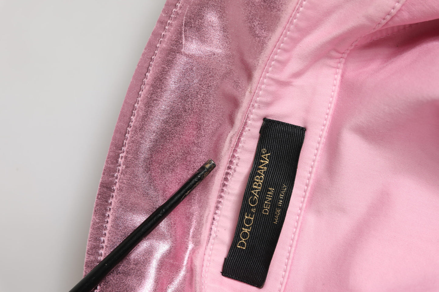 Pink Cotton Stretch Collared Cropped Jacket