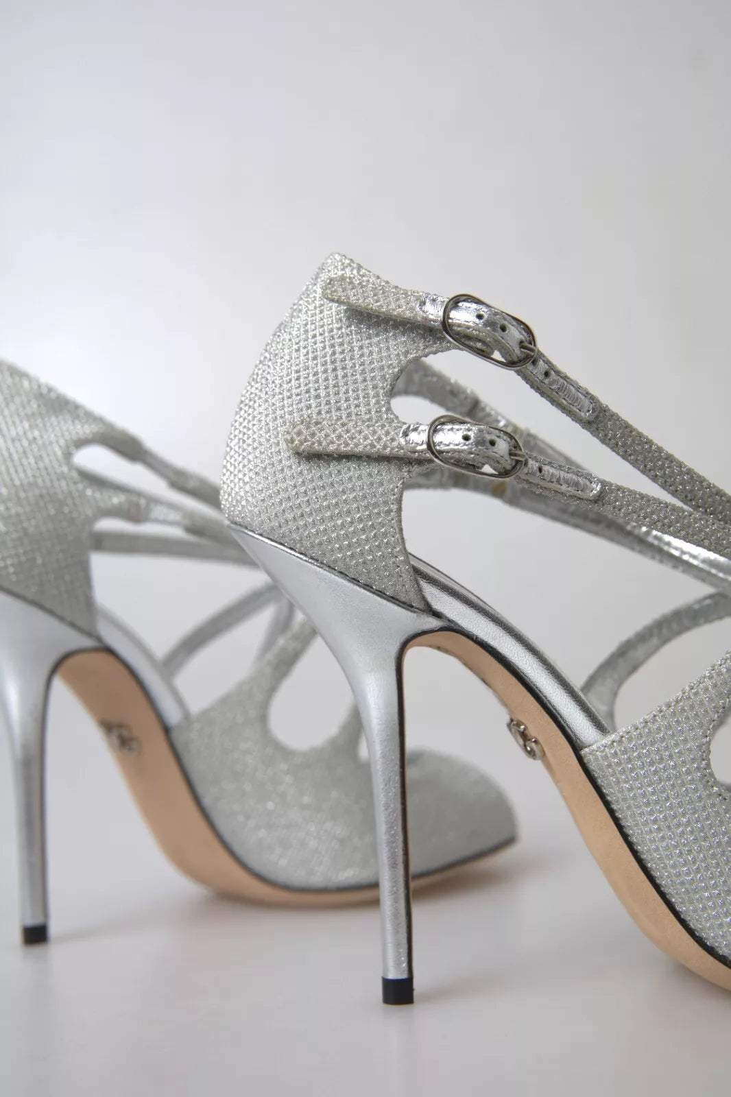 Silver Shimmers Sandals Heel Pumps Shoes