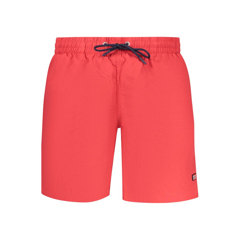 Rosso Poliammide Men Swim Boxer