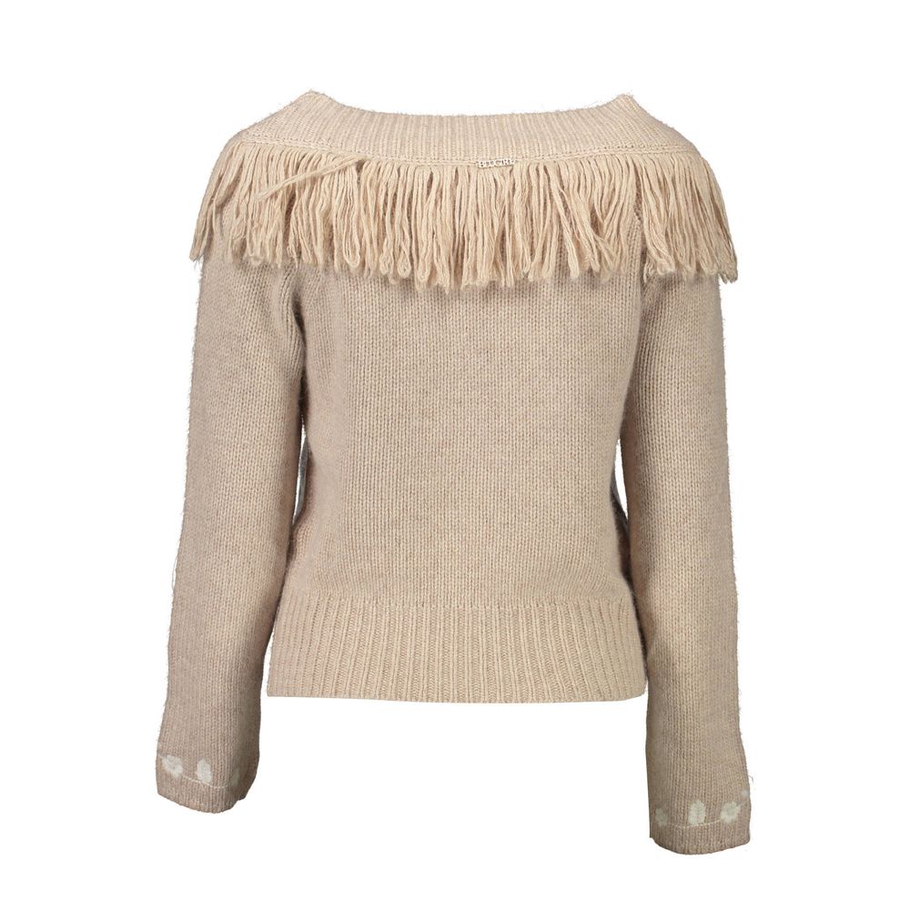 Beige Viscose Women's Sweater