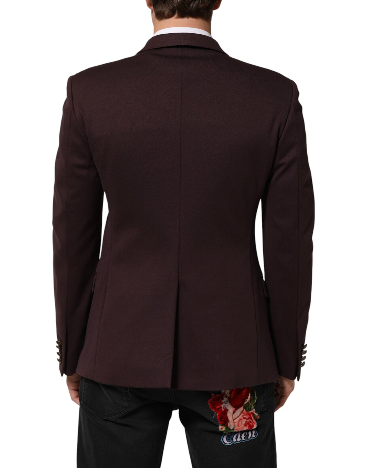 Maroon Cotton 2 Buttons Suit Jacket Blazer