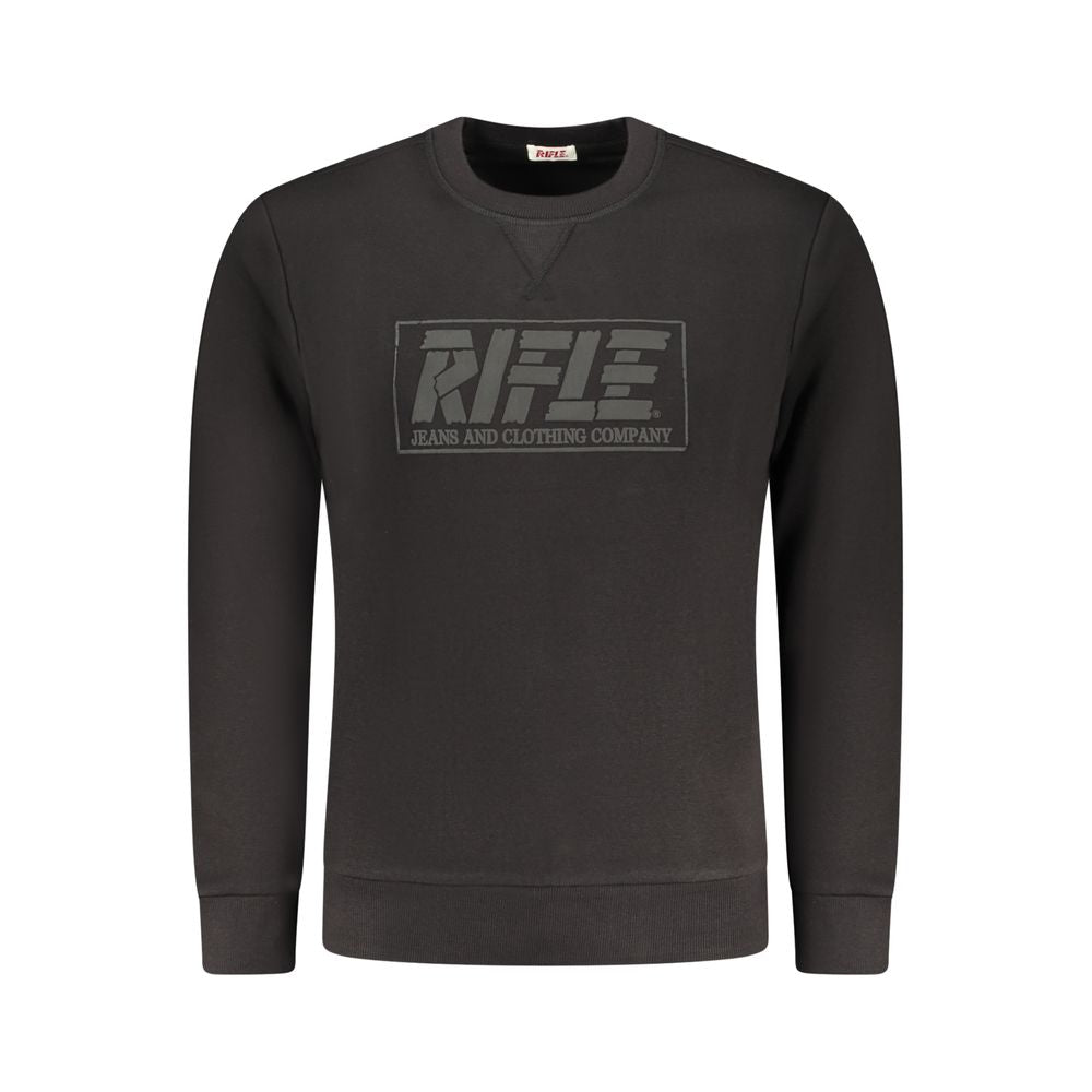 Black Cotton Men Sweatshirt