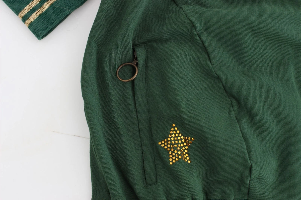 Green Mock Zip Cardigan Sweatshirt Sweater Jacket