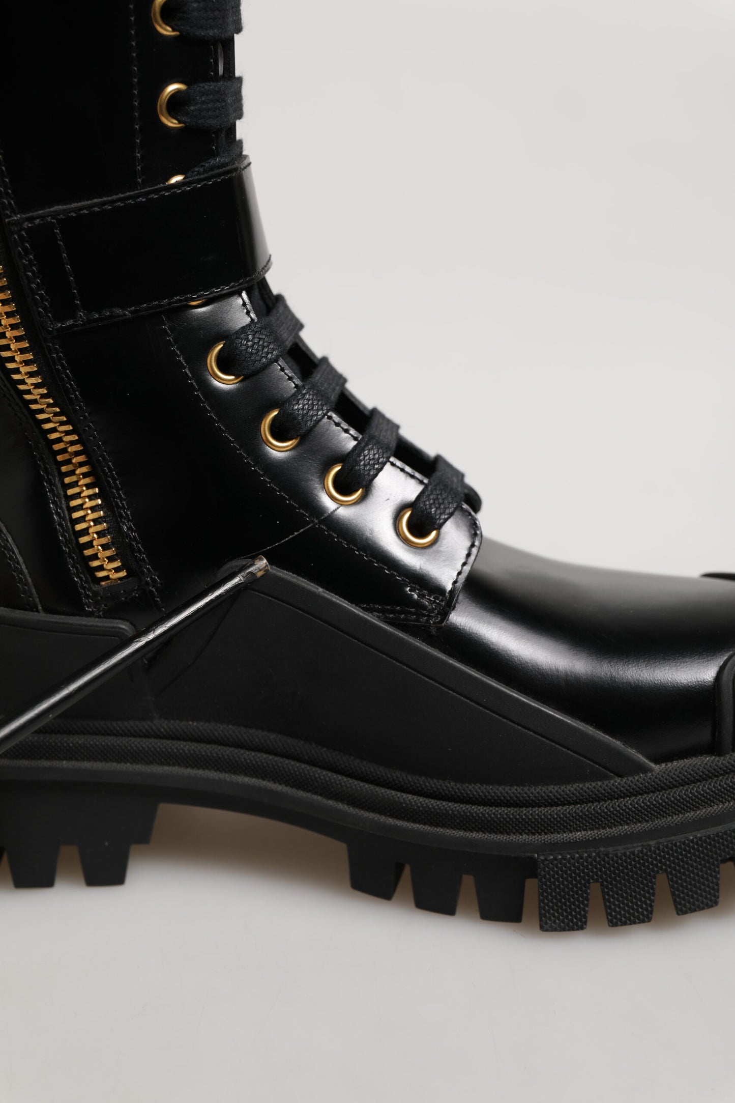 Black Buckle Embellished Knee High Boots Shoes