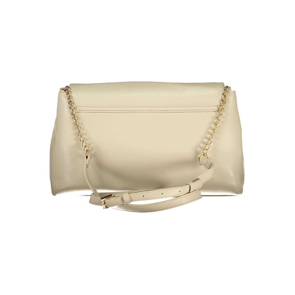 Beige Polyurethane Womens Bag