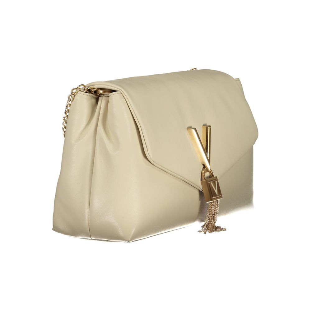 Beige Polyurethane Womens Bag