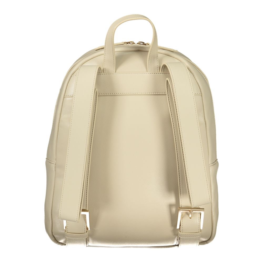 Beige Polyurethane Women's Backpack