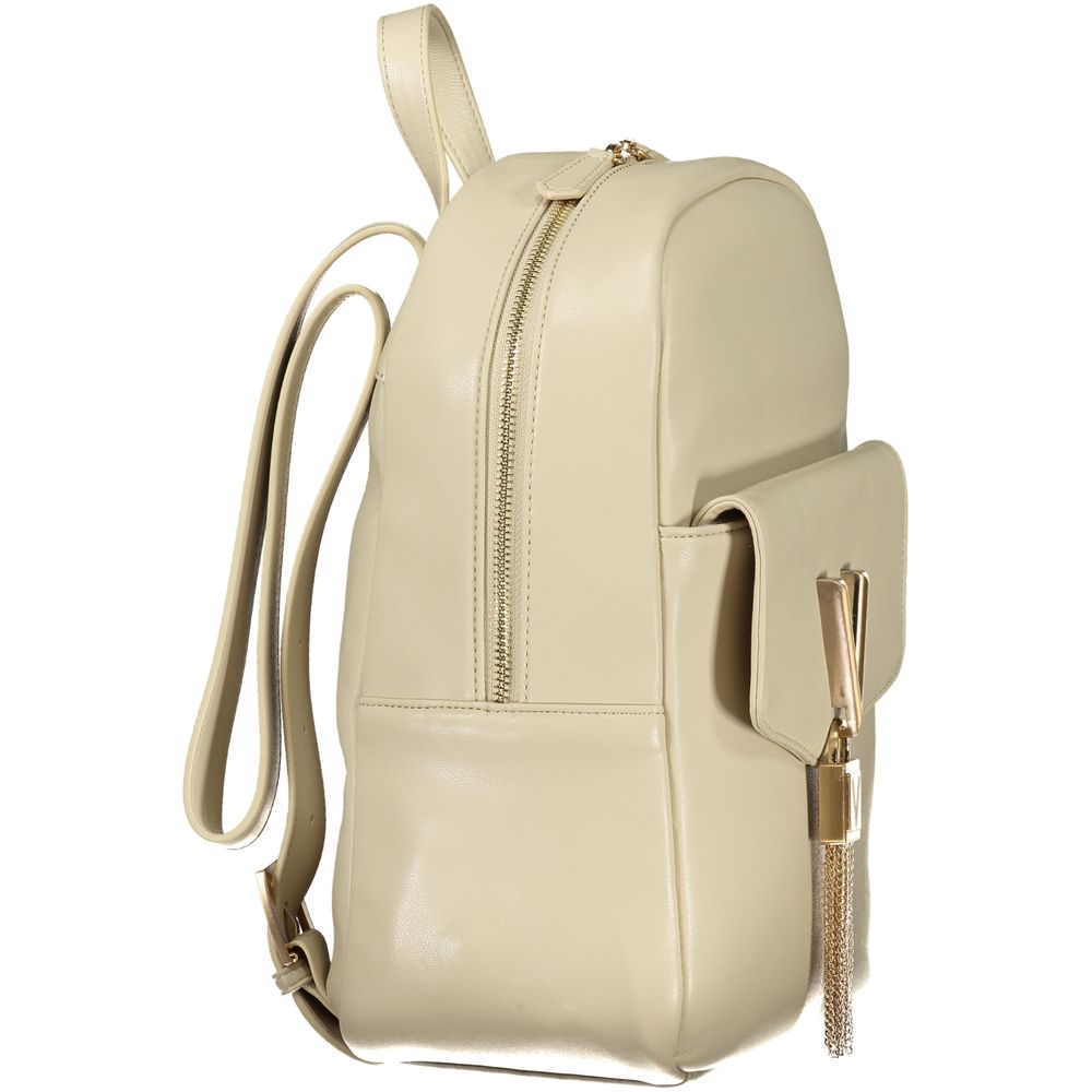 Beige Polyurethane Women's Backpack