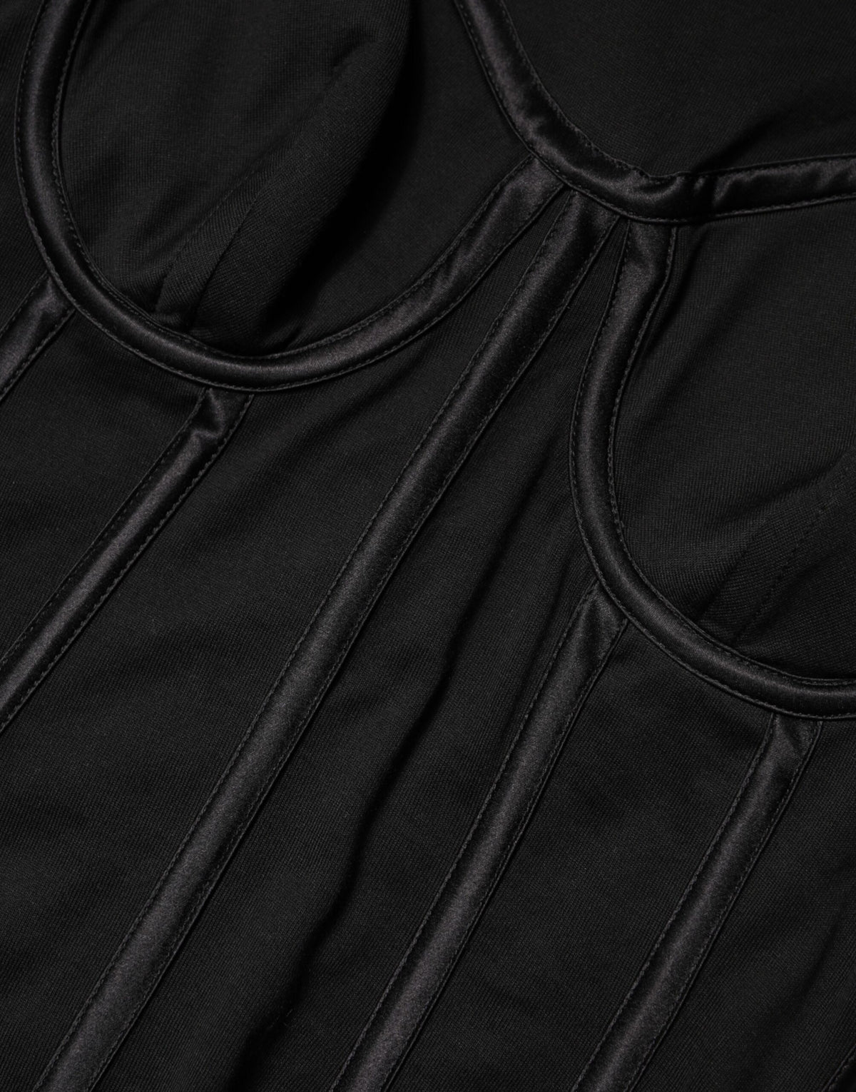 Black Cotton Bustier Corset Short Sleeves T-shirt