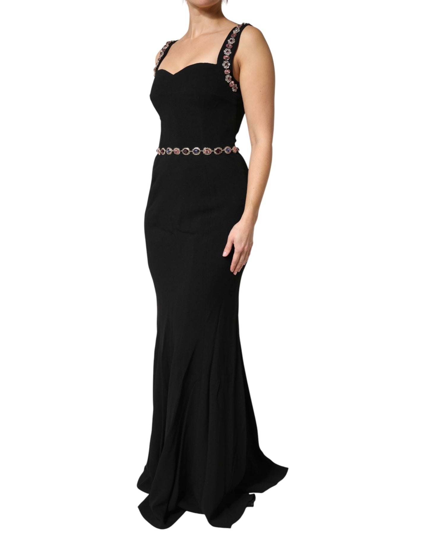 Black Embellished Sheath Mermaid Gown Dress