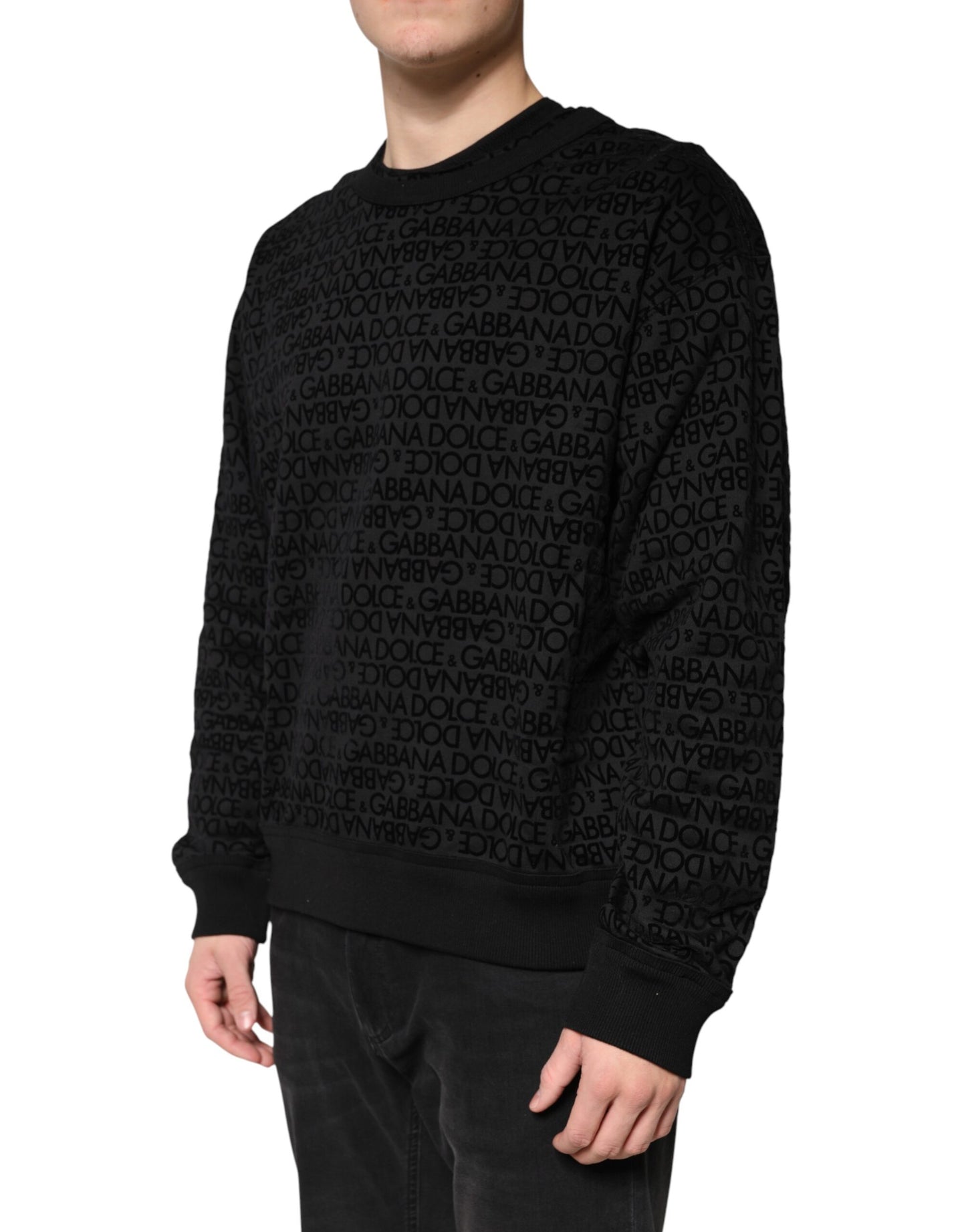 Black Monogram Crew Neck Sweatshirt Sweater