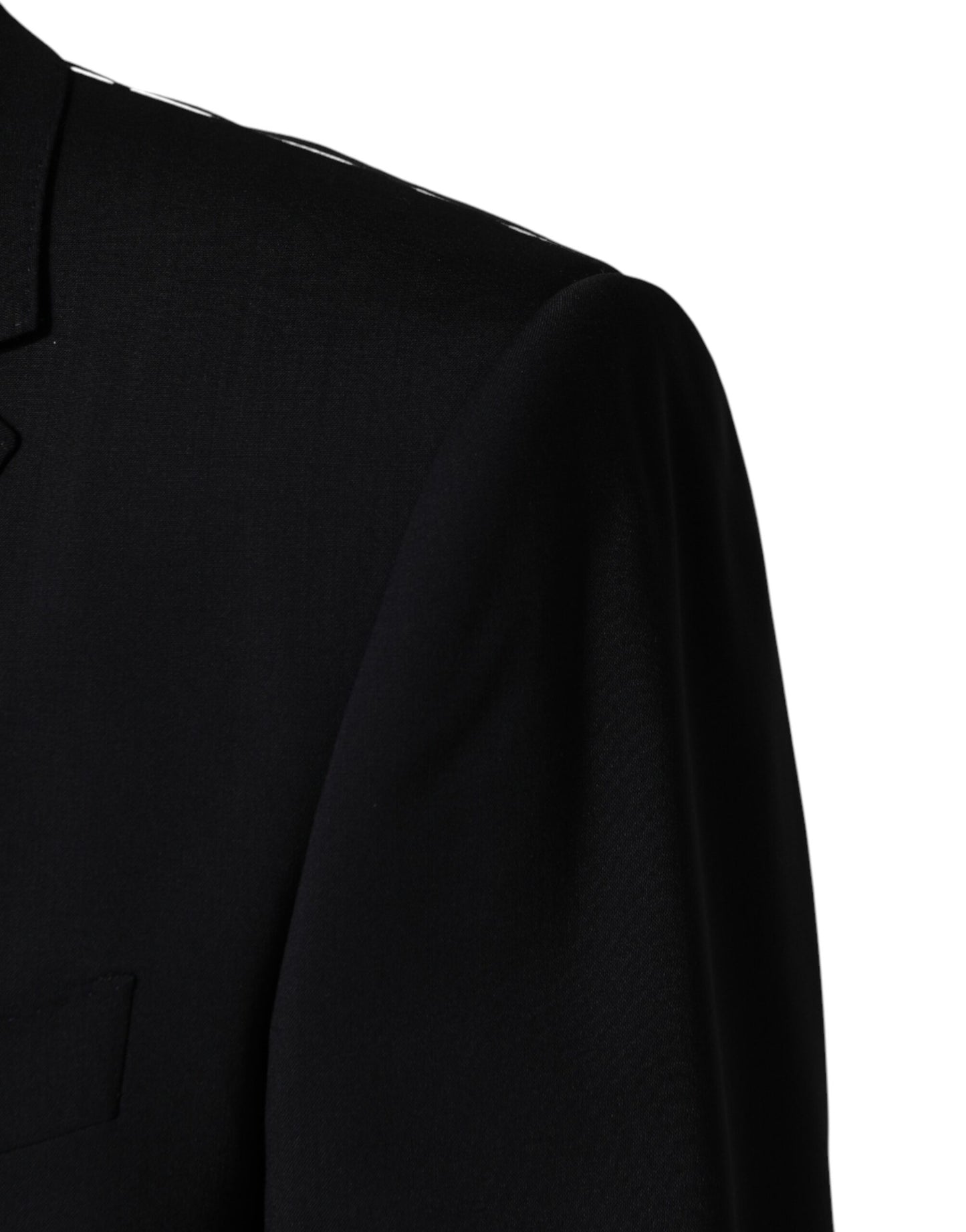 Dark Blue Wool Single Breasted 2 Button Blazer