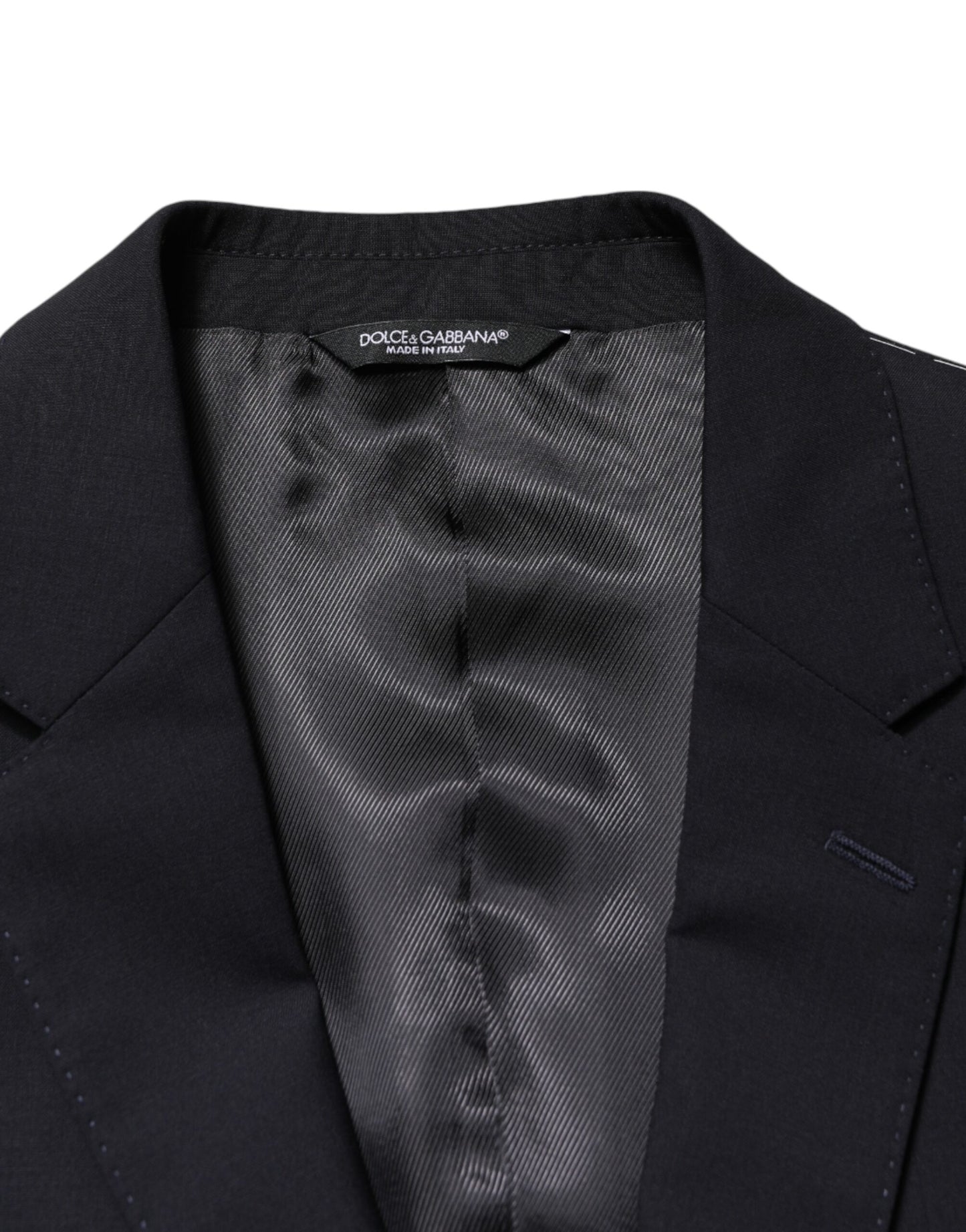 Dark Blue Wool Single Breasted 2 Button Blazer