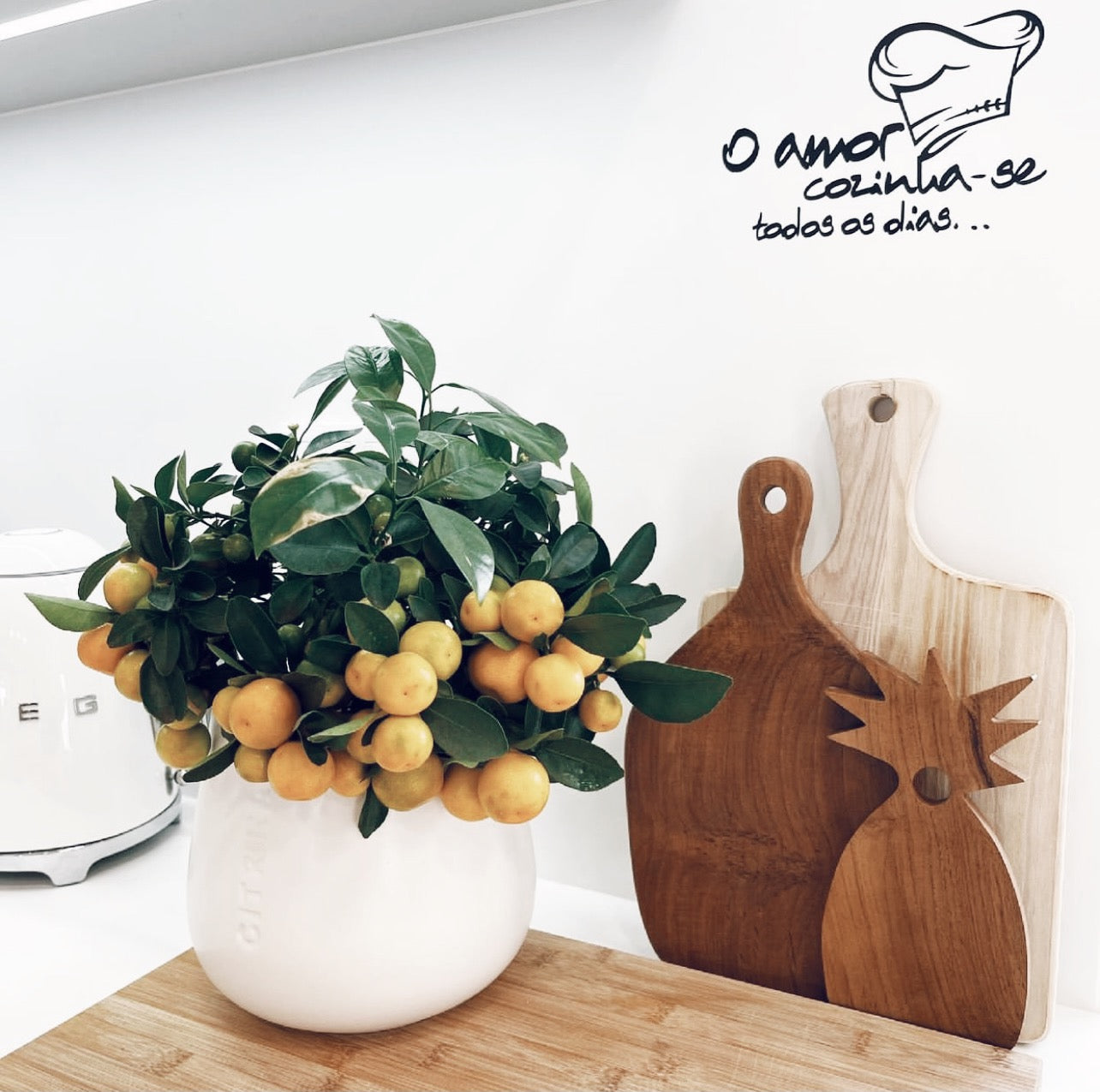 Ananas-skærebræt i teaktræ