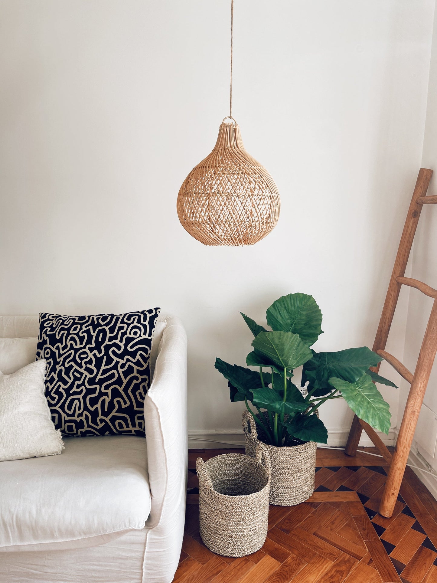 Rattanlampeskærm Mandala