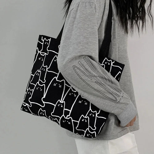 Katte-shopper i canvas