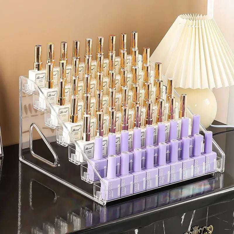 3/4/5/6/7 Layers Acrylic Nail Polish Display Rack Transparent Cosmetic