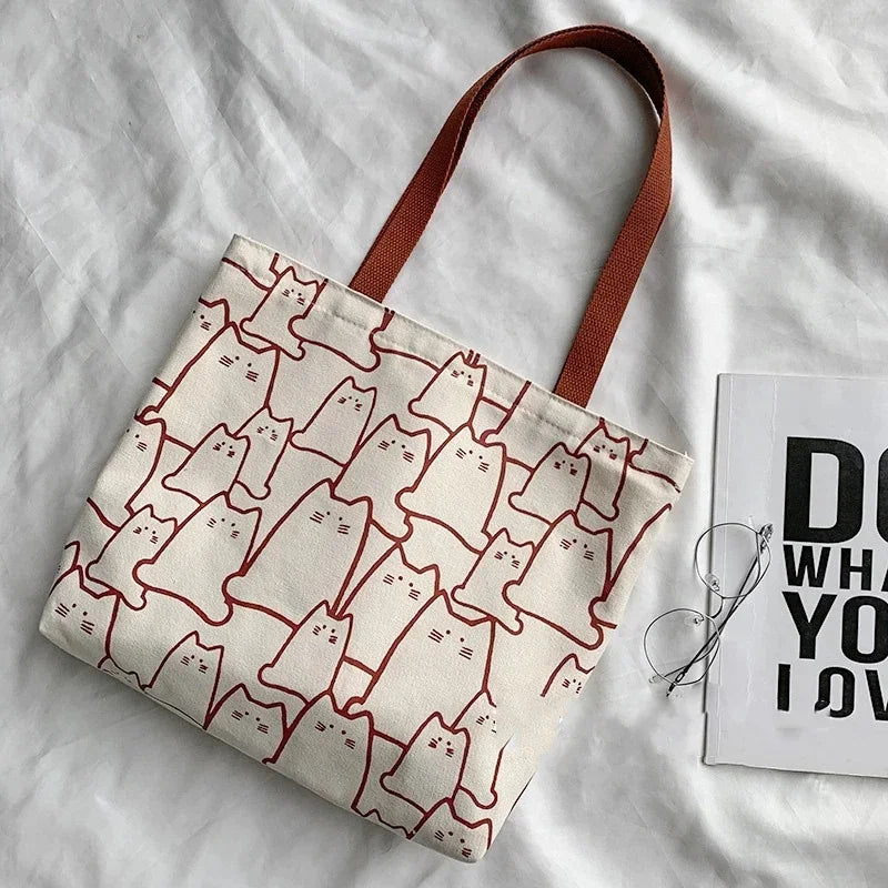Katte-shopper i canvas