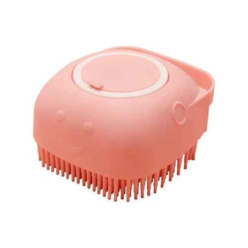 Silikone-badebørste med shampoobeholder