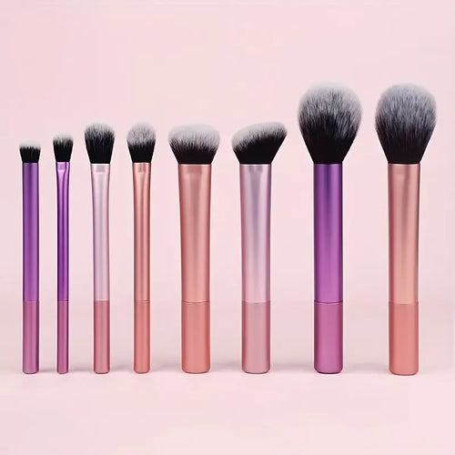 8pcs Makeup Brush Kit Soft Synthetic Hair Make Up Brushes Foundation