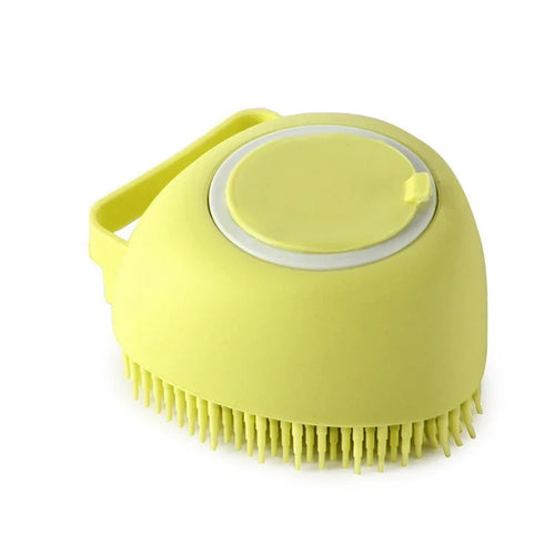 Silikone-badebørste med shampoobeholder