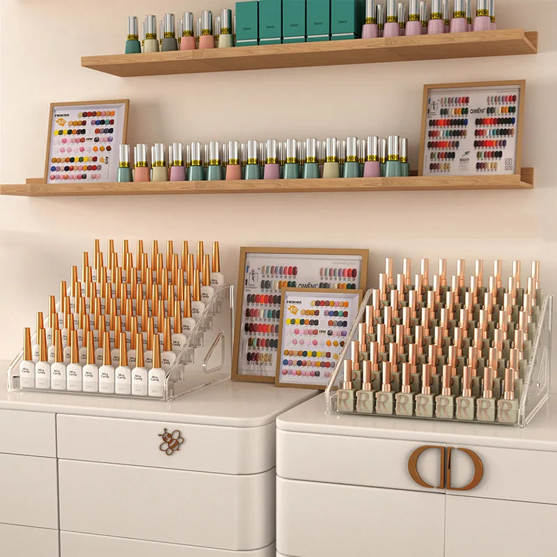3/4/5/6/7 Layers Acrylic Nail Polish Display Rack Transparent Cosmetic