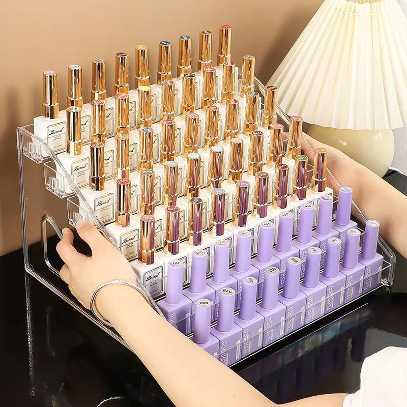 3/4/5/6/7 Layers Acrylic Nail Polish Display Rack Transparent Cosmetic