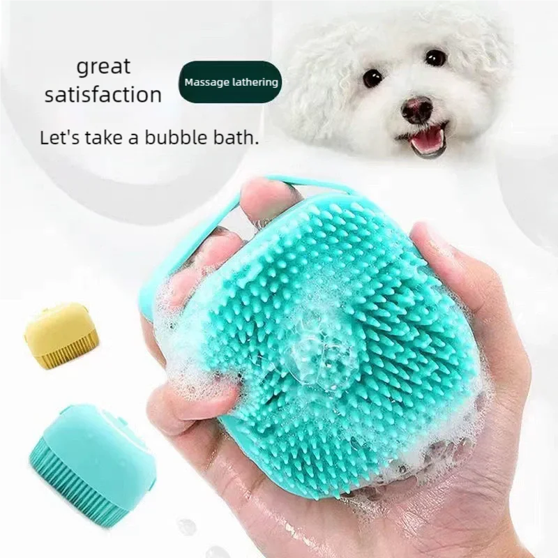 Silikone-badebørste med shampoobeholder
