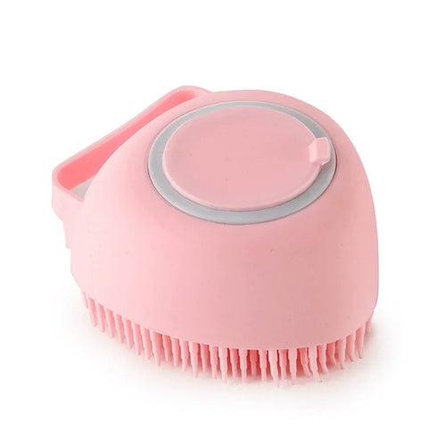 Silikone-badebørste med shampoobeholder