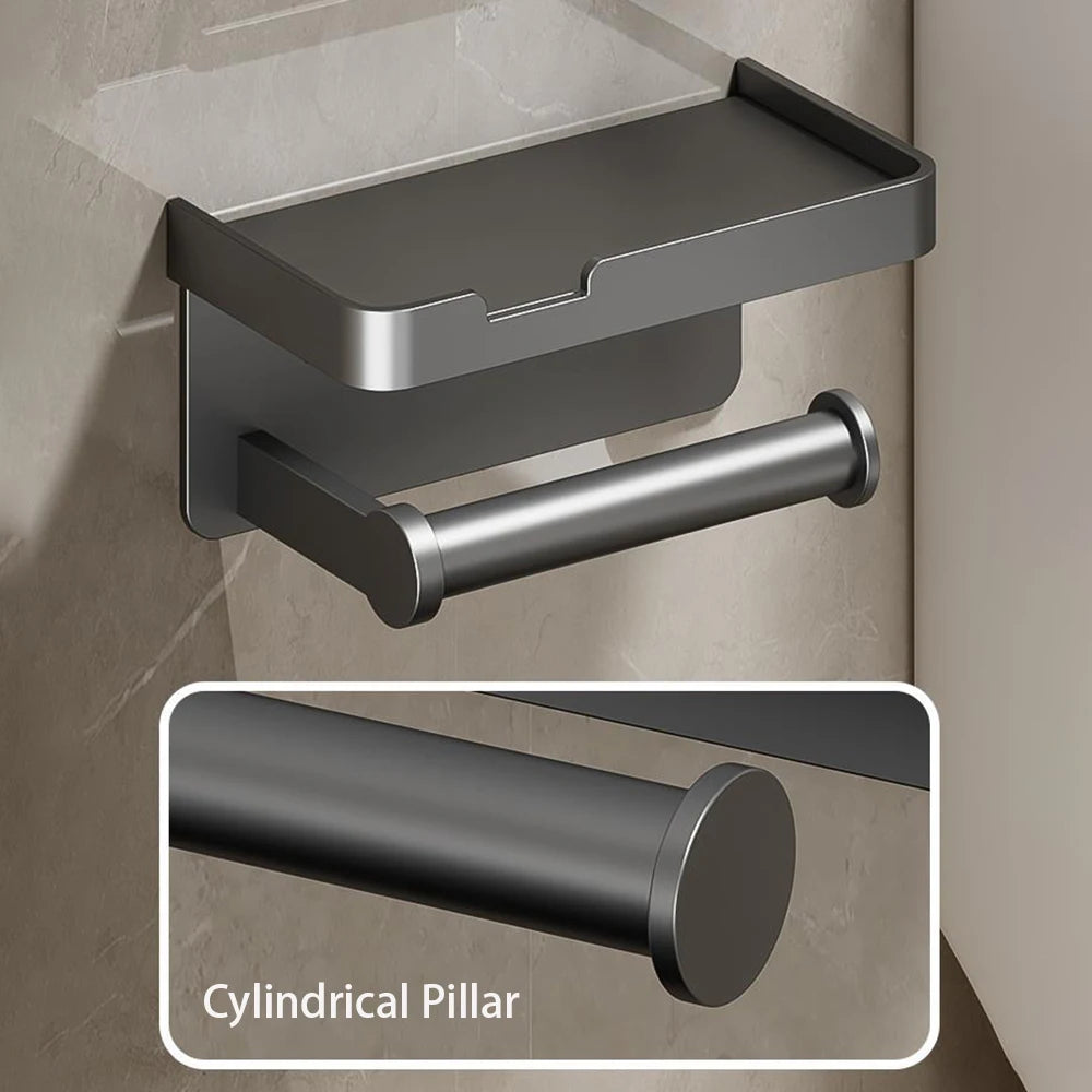 Toilet Paper Holder Wall-Mounted Aluminum Alloy Toilet Paper Holder