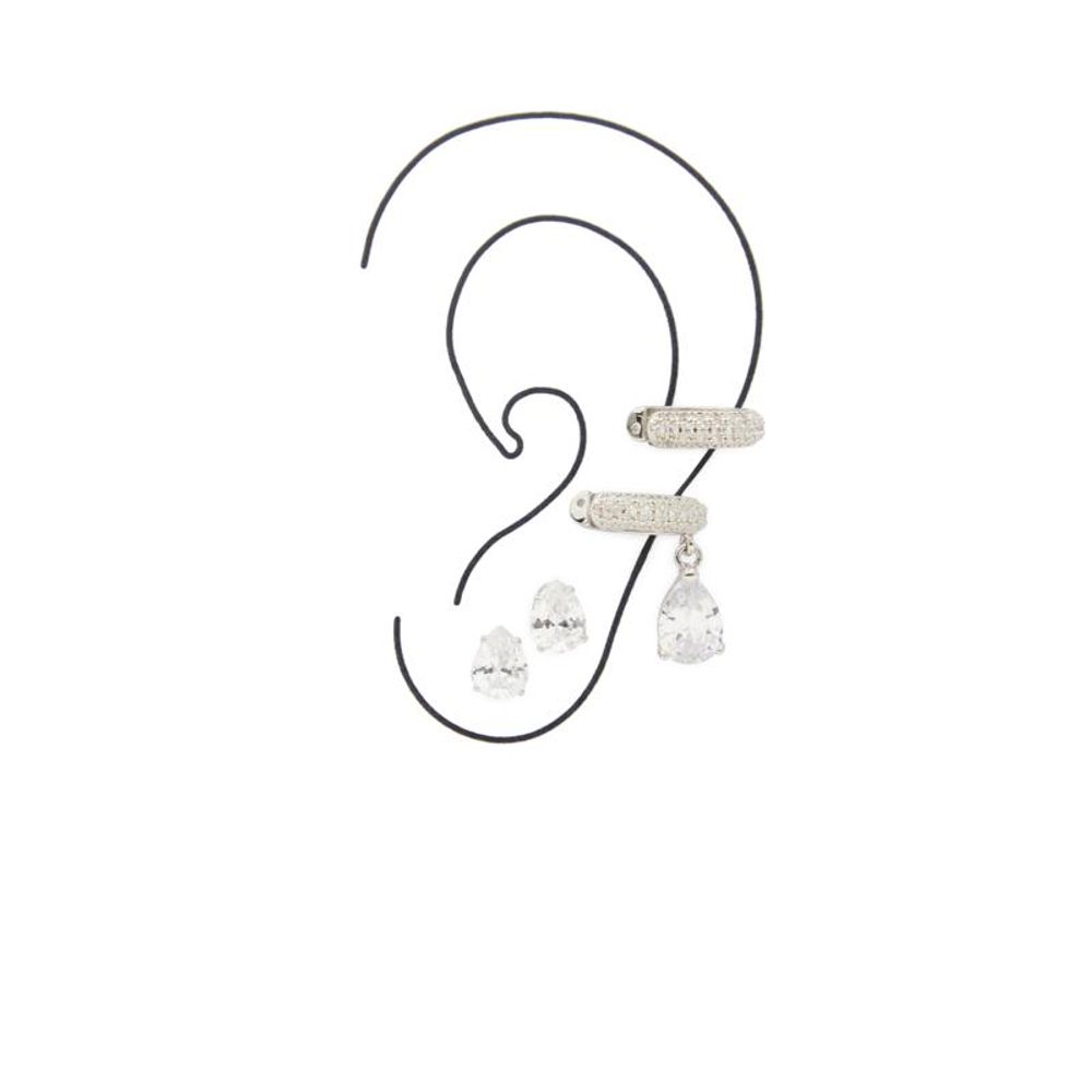 Silver Elastane Earrings