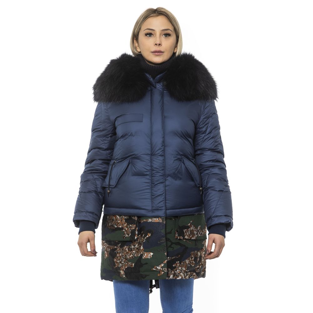 Blue Polyester Women's Jacket