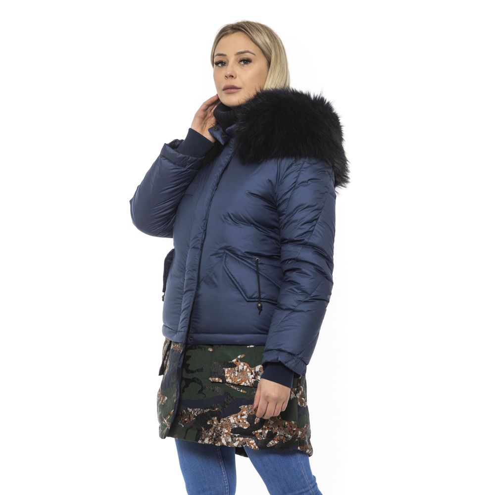 Blue Polyester Women's Jacket