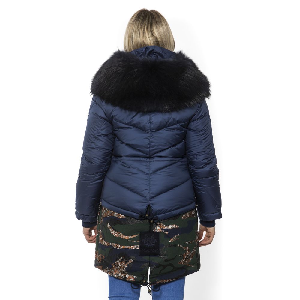 Blue Polyester Women's Jacket