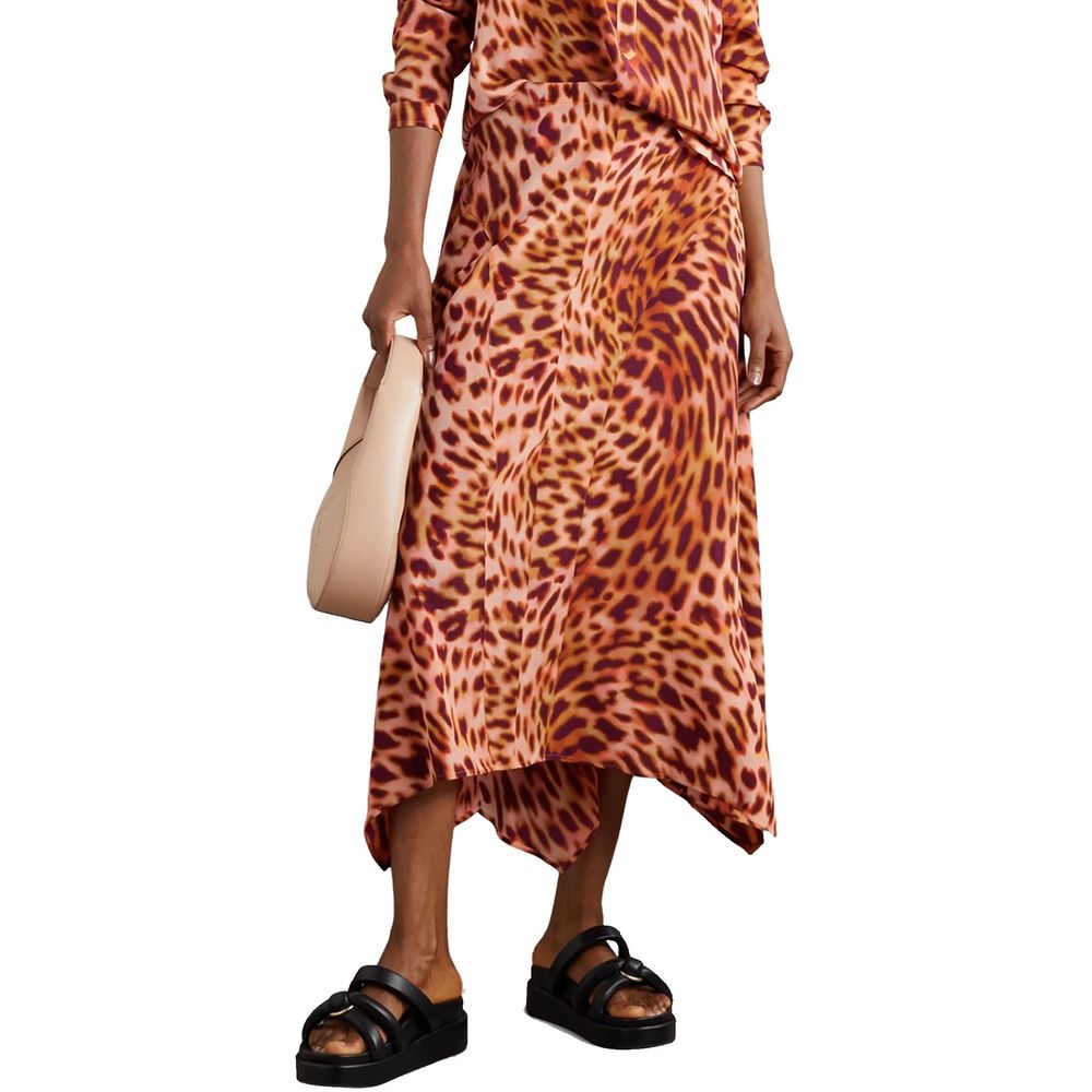 Orange Silk Casual Dress