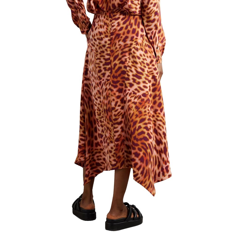 Orange Silk Casual Dress