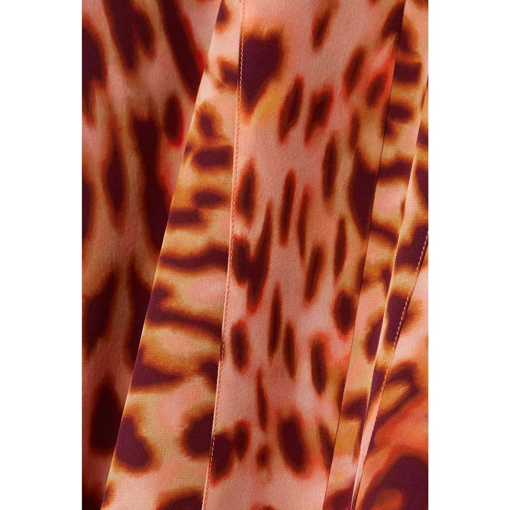 Orange Silk Casual Dress