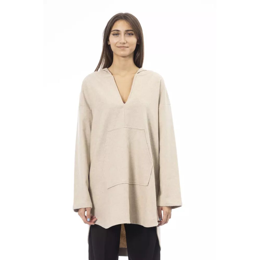 Beige Wool Hoodie