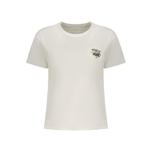 White Cotton Women T-Shirt