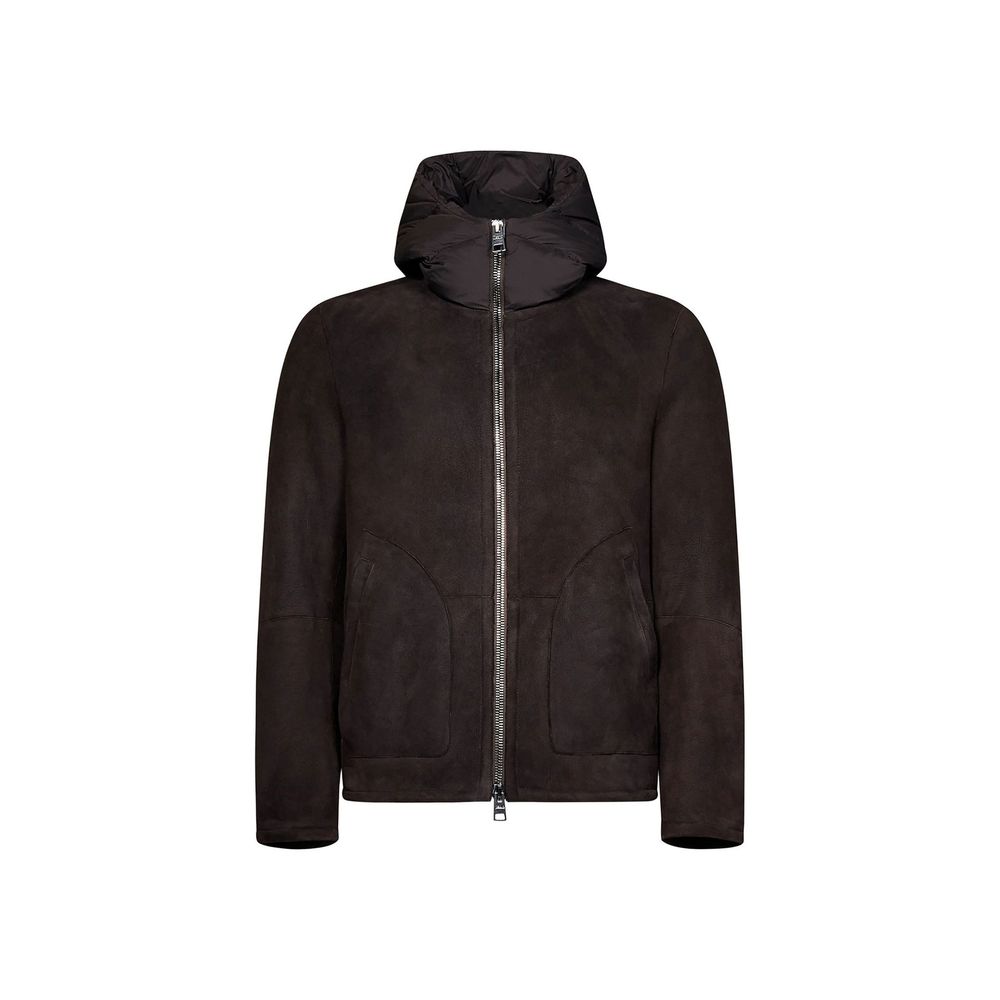 Brown Lambskin Full-Length Jacket